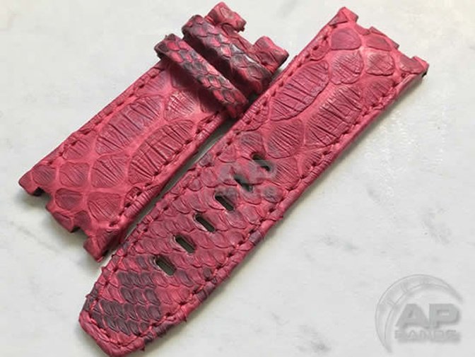 Pitone Red Python Strap For Audemars Piguet Royal Oak Offshore 44mm Chronograph 26400