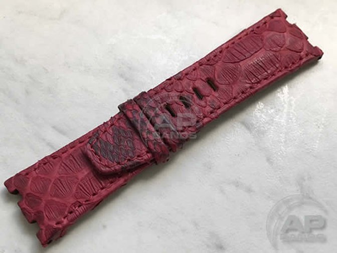 Pitone Red Python Strap For Audemars Piguet Royal Oak Offshore 44mm Chronograph 26400