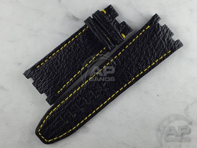 Wider 24mm Taper Lungomare Black Shark Strap For Audemars Piguet Diver OEM Buckle