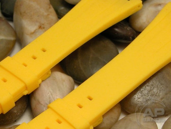 Scuta 100% Rubber Strap Yellow For Audemars Piguet Royal Oak Offshore