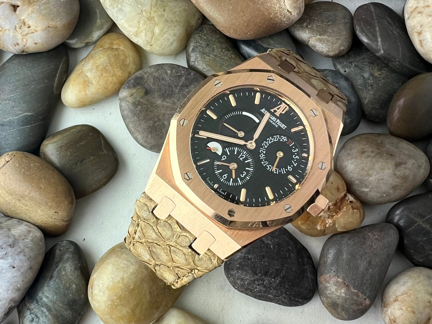 Pitone Gold Python Leather Strap For Audemars Piguet Royal Oak 15300 15400