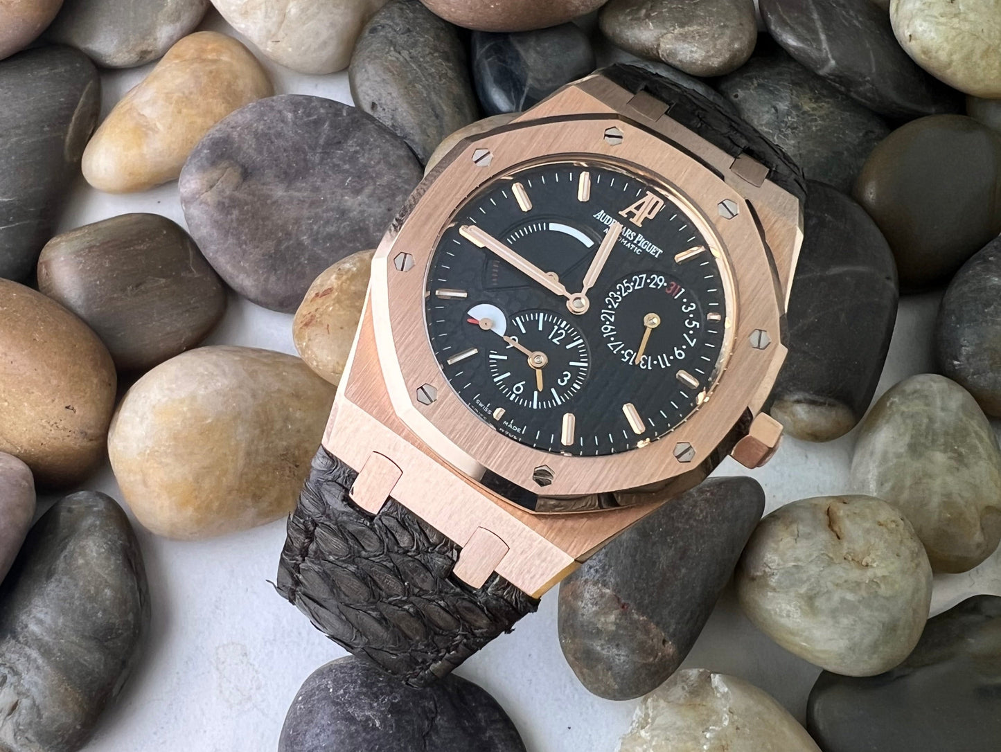 Pitone Dark Brown Python Leather Strap For Audemars Piguet Royal Oak 15300 15400