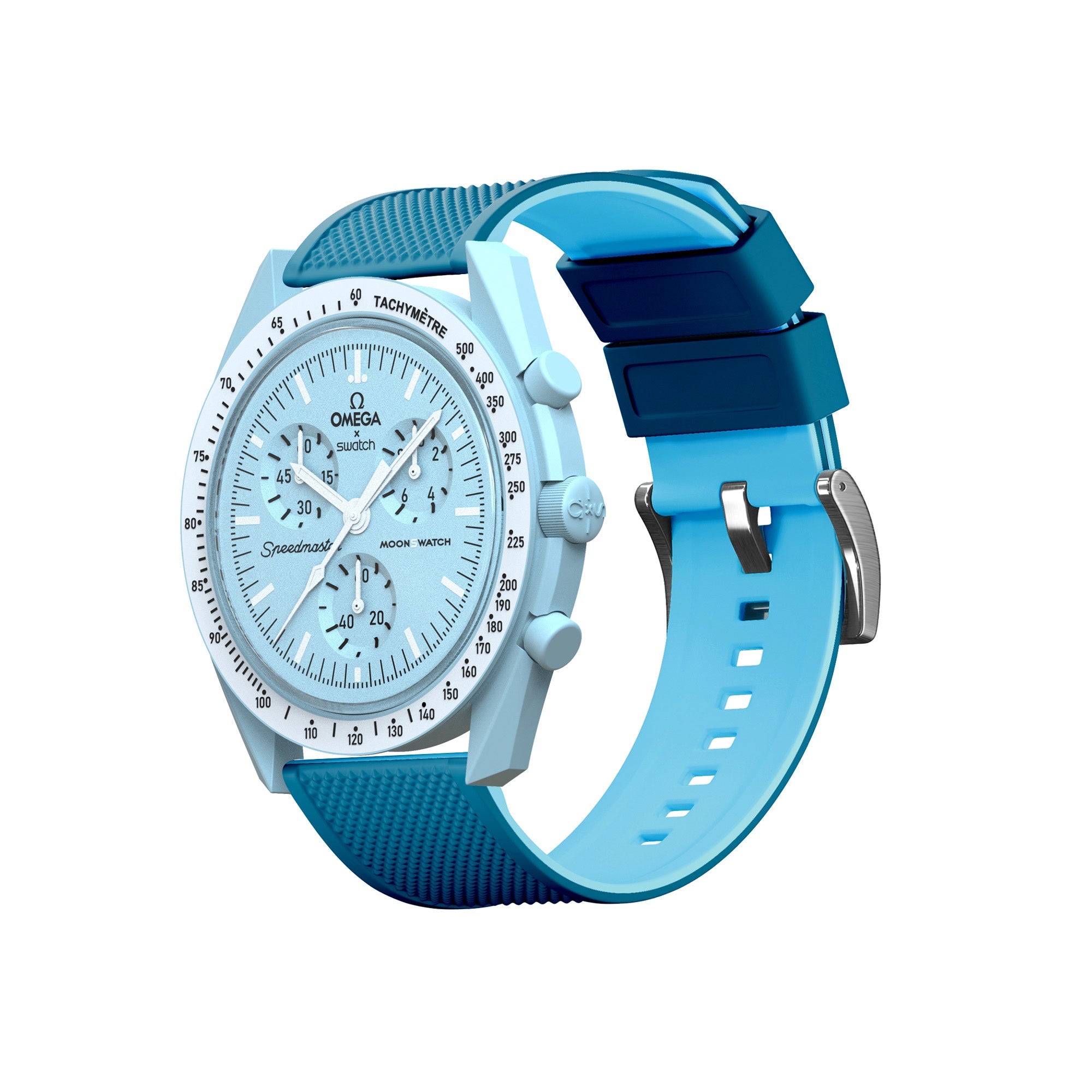 Omega Moonswatch Elite Silicone Flatwater Blue Watch Band – AP Bands