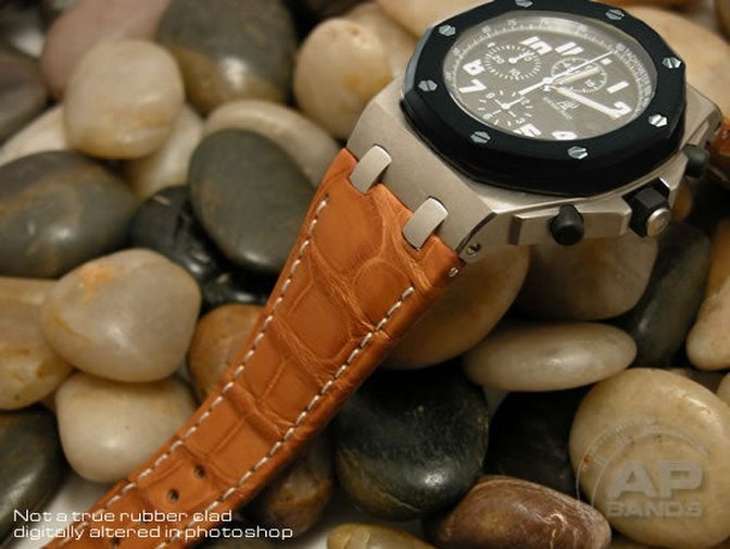 Capolavoro Honey Brown Alligator Strap For Audemars Piguet Royal Oak Offshore