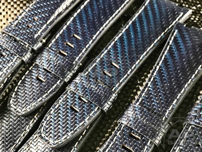 AP Bands 100% Genuine Blue Carbon Fiber Strap For Audemars Piguet Royal Oak Offshore 42mm Diver / Ch