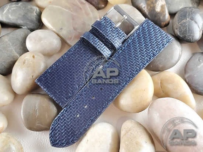 AP Bands 100% Genuine Blue Carbon Fiber Strap For Watches with 26mm Lu