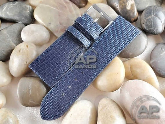 AP Bands 100% Genuine Blue Carbon Fiber Strap For Watches with 26mm Lugs