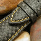 Arazzo Black Carbon Leather Strap Bright Yellow Stitch For Audemars Piguet Royal Oak Offshore End Of