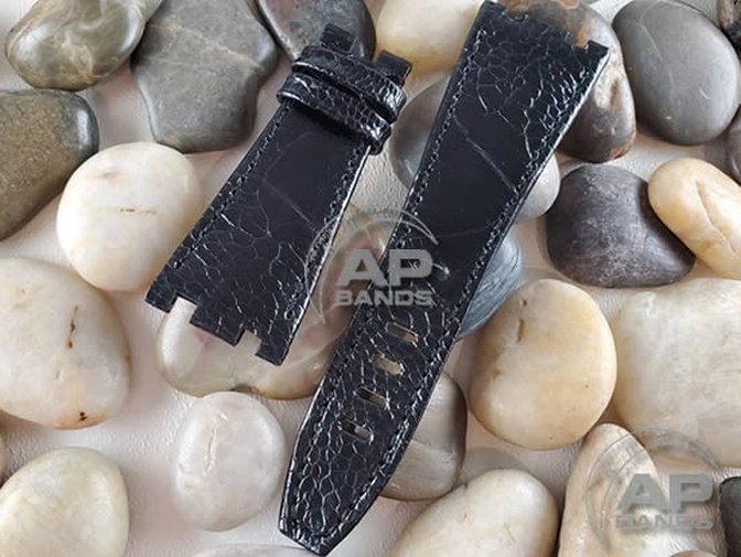 AP Bands Black Ostrich Strap For Audemars Piguet Royal Oak Offshore 26470