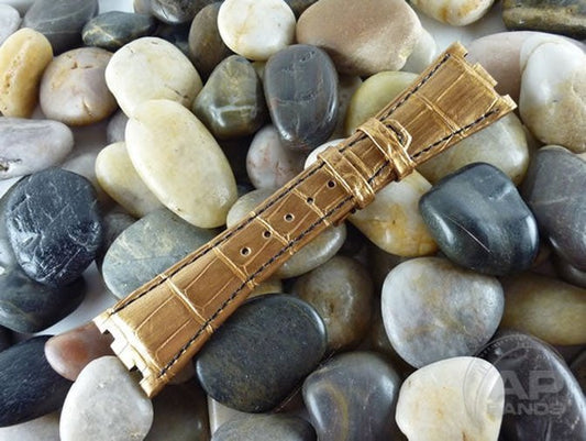 Capolavoro Brushed Gold Alligator Strap For Audemars Piguet Royal Oak Offshore