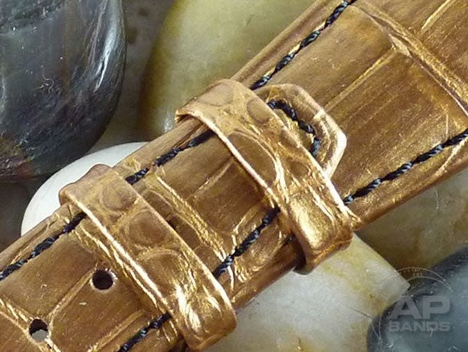 Capolavoro Brushed Gold Alligator Strap For Audemars Piguet Royal Oak Offshore