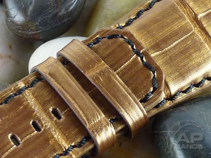 Capolavoro Brushed Gold Alligator Strap For Audemars Piguet Royal Oak Offshore T3/Legacy/Shaq