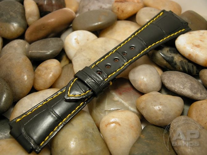 Capolavoro Black Alligator Strap For Audemars Piguet Royal Oak Offshore End Of Days and Older Genera