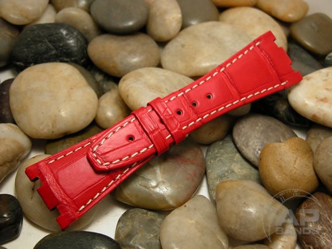 Capolavoro Red Alligator Strap For Audemars Piguet Royal Oak Offshore