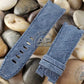 Wider 24mm Taper Blue Ostrich Strap For Audemars Piguet Diver OEM Buckle