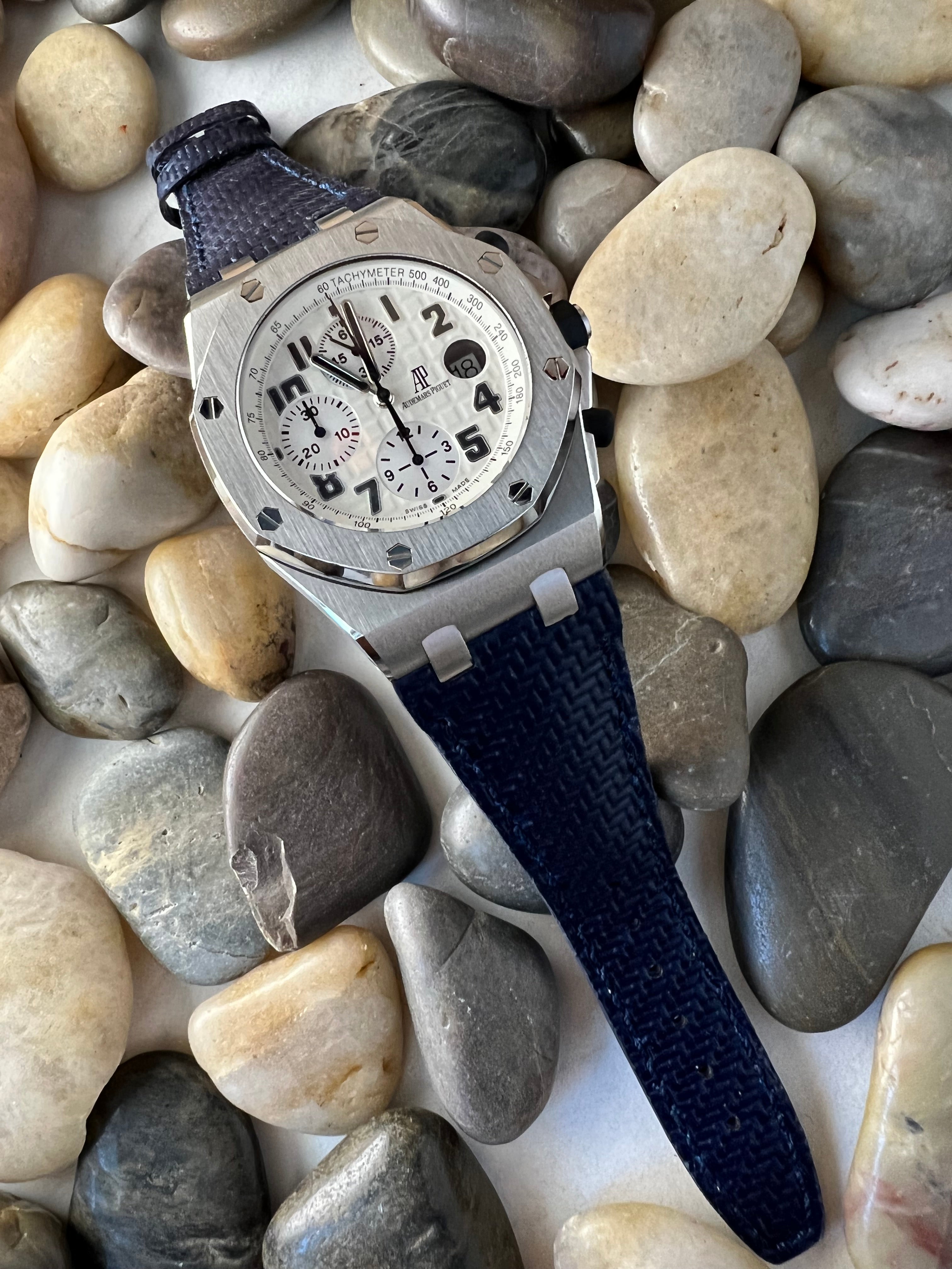 AP Bands 100% Genuine Blue Carbon Fiber Strap For Audemars Piguet Roya