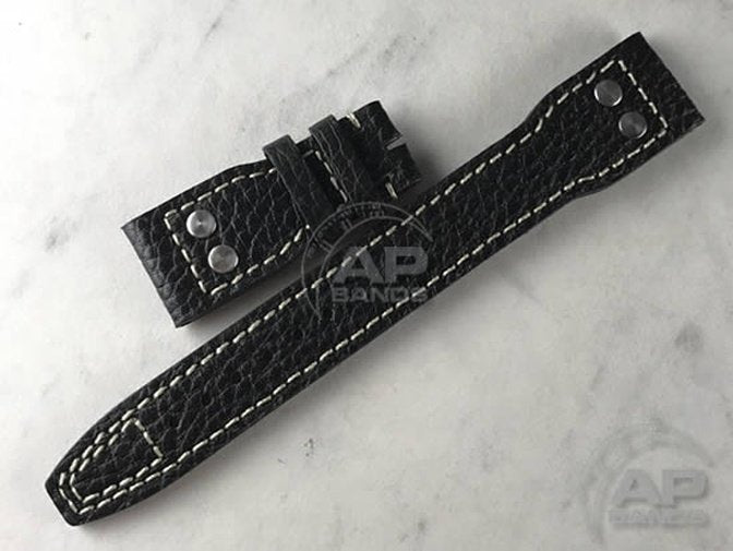 Decantare Black Strap For IWC Big Pilot Deployant Buckle