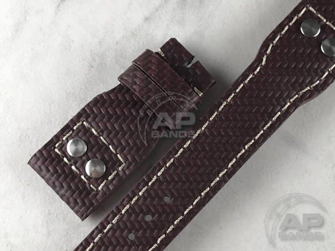 AP Bands 100% Genuine Red Carbon Fiber Strap For IWC Big Pilot, Perpetual Calendar, B-Uhr