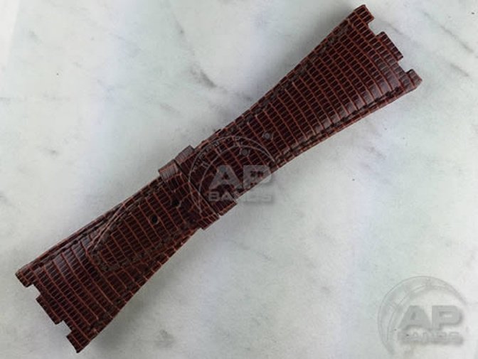 Lucertole Shiny Chocolate Lizard Strap For Audemars Piguet Royal Oak Offshore