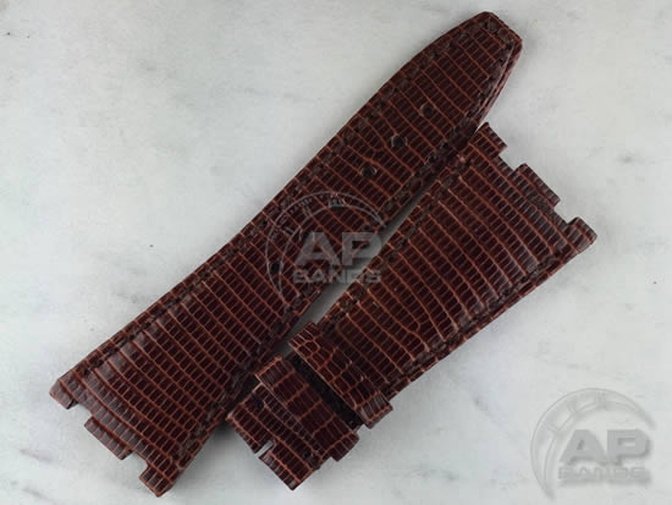 Lucertole Shiny Chocolate Lizard Strap For Audemars Piguet Royal Oak Offshore