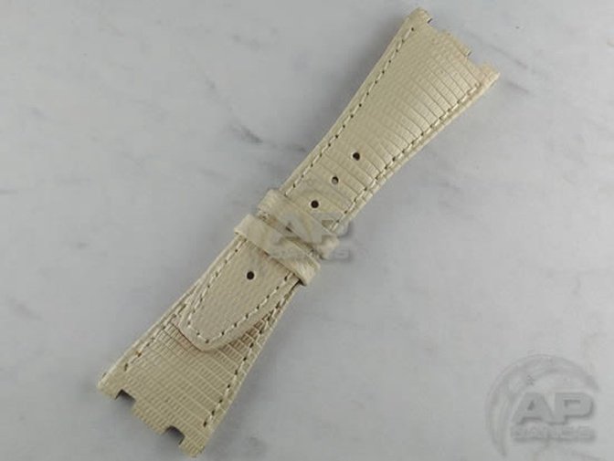 Lucertole Shiny Cream Lizard Strap For Audemars Piguet Royal Oak Offshore