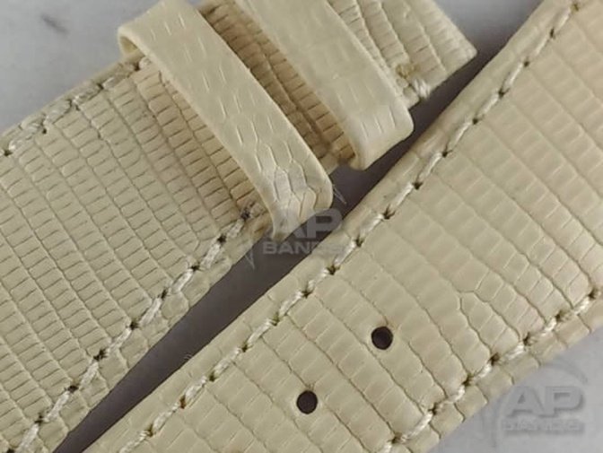 Lucertole Shiny Cream Lizard Strap For Audemars Piguet Royal Oak Offshore