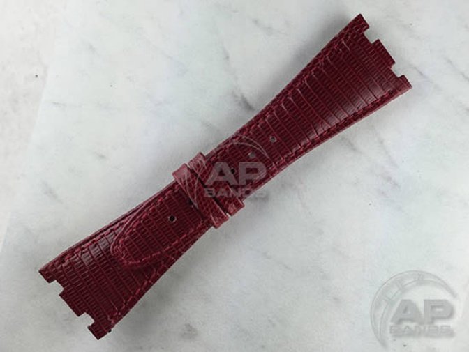 Lucertole Shiny Crimson Lizard Strap For Audemars Piguet Royal Oak Offshore