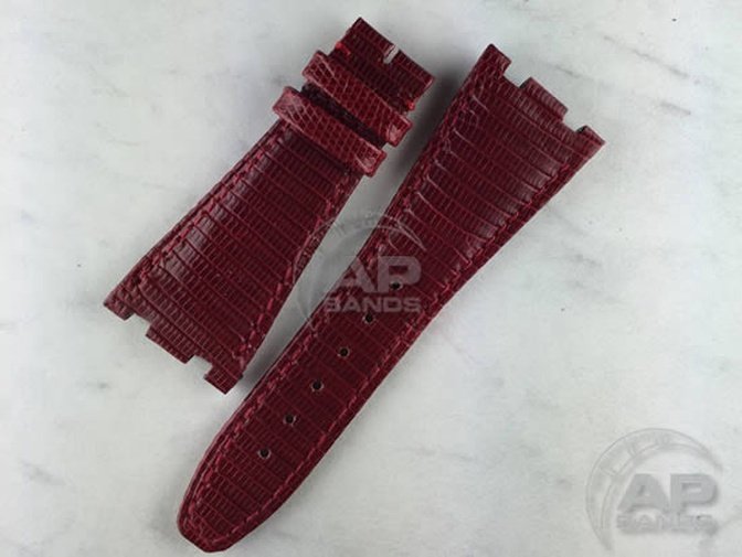 Lucertole Shiny Crimson Lizard Strap For Audemars Piguet Royal Oak Offshore