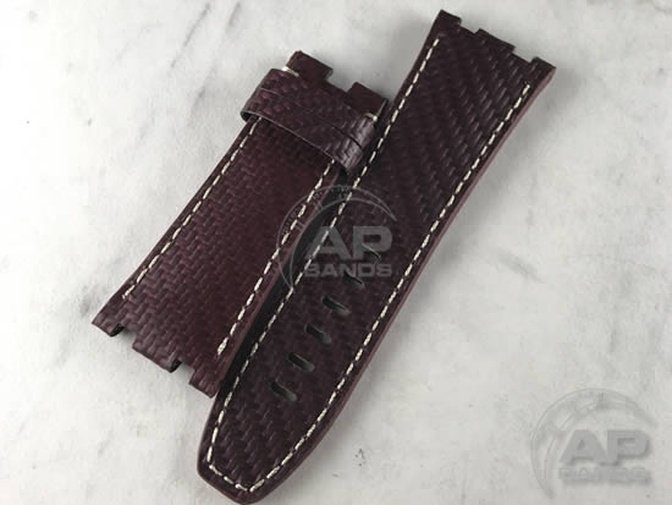 AP Bands 100% Genuine Red Carbon Fiber Strap For Audemars Piguet Royal Oak Offshore 42mm Diver / Chr