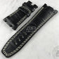 Capolavoro Black Alligator Strap For Audemars Piguet Royal Oak Offshore 44mm 26400 Double Row Stitch