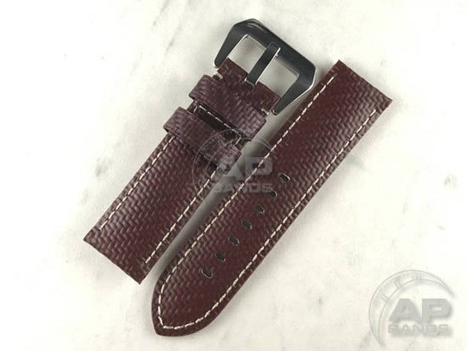 AP Bands 100% Genuine Red Carbon Fiber Strap For Panerai Watches 44mm