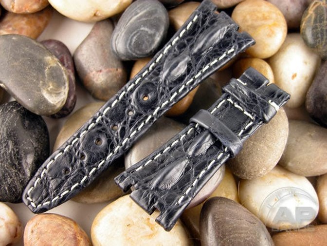 Particolare Capolavoro Deep Ocean Blue Hornback Crocodile Leather Aude ...