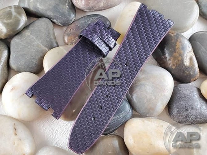 AP Bands 100% Genuine Purple Carbon Fiber Strap For Audemars Piguet Royal Oak 15300 15400 26320 2630