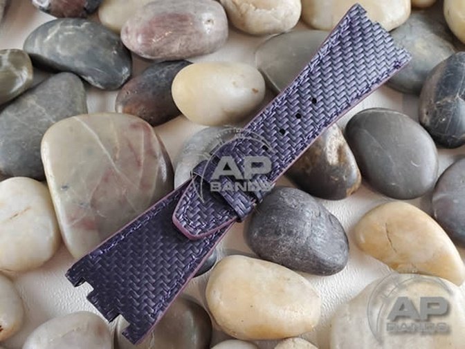AP Bands 100% Genuine Purple Carbon Fiber Strap For Audemars Piguet Royal Oak Offshore 42mm