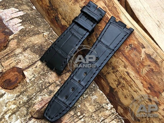 AP Bands Black Alligator Strap For Audemars Piguet Royal Oak 36mm 14790 25730 25594