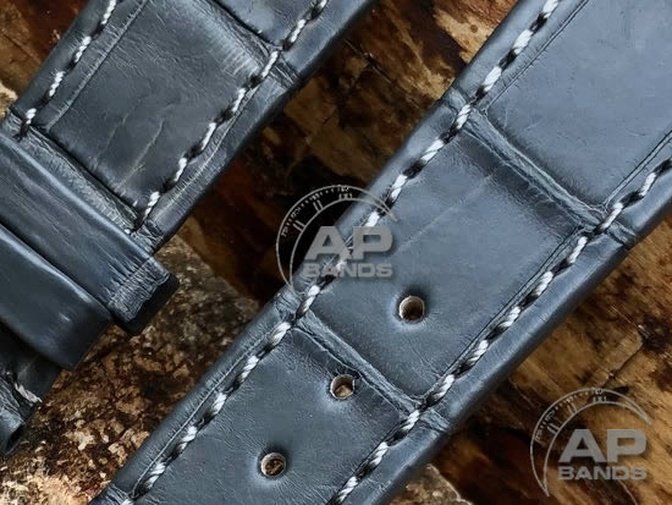 AP Bands Grey Alligator Strap For Audemars Piguet Royal Oak 36mm 14790 25730 25594