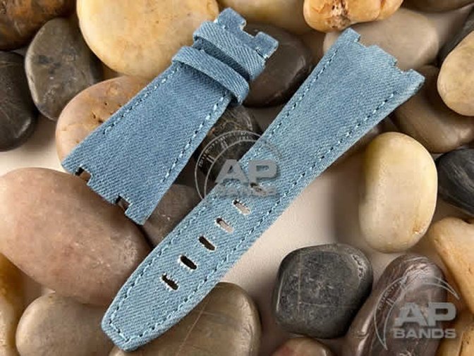 AP Bands Light Blue Denim Strap For Audemars Piguet Royal Oak Offshore