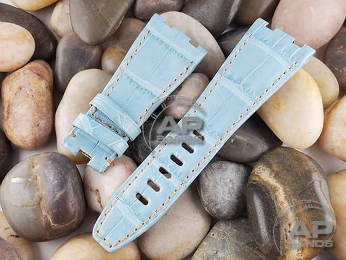 Capolavoro Powder Blue Alligator Strap For Audemars Piguet Royal Oak Offshore 26470 42mm