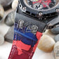 Capolavoro Camo Red Blue Alligator Strap For Audemars Piguet Royal Oak Offshore 44mm 26400