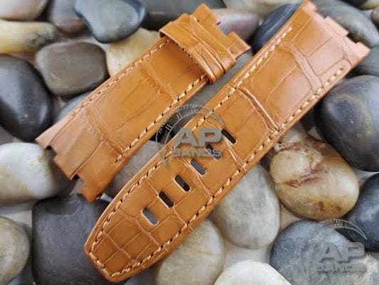 Capolavoro Light Brown Alligator Strap For Audemars Piguet Royal Oak Offshore 44mm 26400