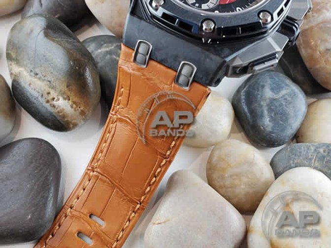 Capolavoro Light Brown Alligator Strap For Audemars Piguet Royal Oak Offshore 44mm 26400