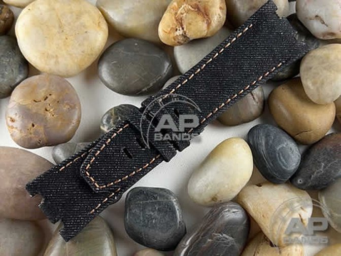 AP Bands Black Denim Strap For Audemars Piguet Royal Oak Offshore 44mm 26400