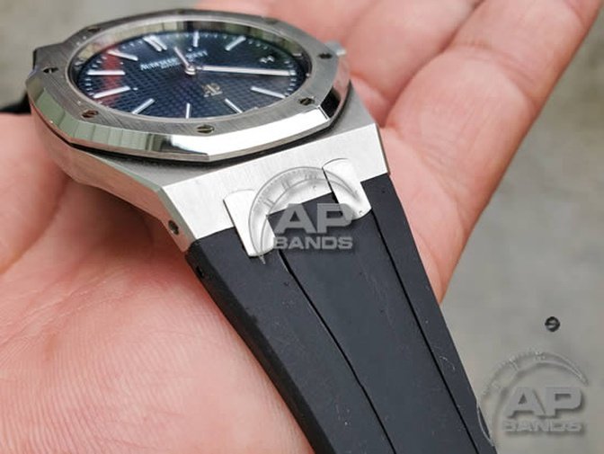 AP Bands Scuta 100% Rubber Strap Black For Audemars Piguet Royal Oak 39mm and 41mm