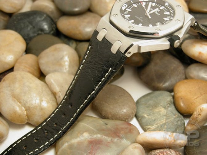 Struzzo Black Ostrich Strap For Audemars Piguet Royal Oak Offshore