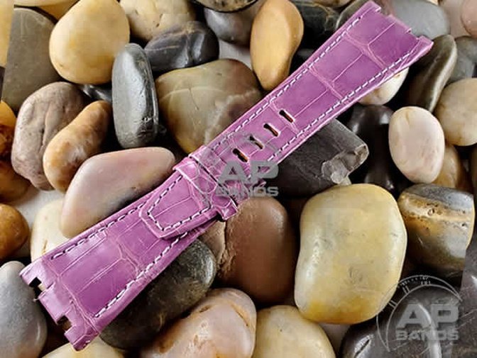 Capolavoro Glazed Lavender Alligator Strap For Audemars Piguet Royal Oak Offshore 26470 42mm