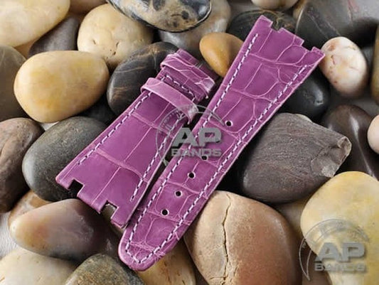 Capolavoro Glazed Lavender Alligator Strap For Audemars Piguet Royal Oak Offshore