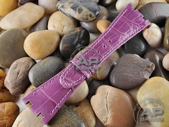 Capolavoro Glazed Lavender Alligator Strap For Audemars Piguet Royal Oak Offshore