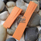 AP Bands 20mm Curved End Orange Rubber Strap For Rolex Watches