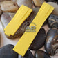AP Bands 20mm Curved End  Yellow Rubber Strap For Rolex Watches