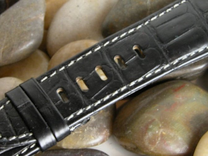 Capolavoro Black Alligator Strap For Audemars Piguet Royal Oak Offshore 44mm Chronograph 26400